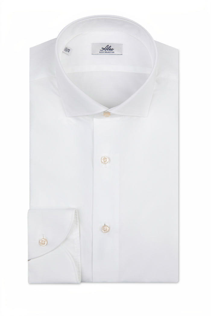 Camisa blanca de algodón Giza doble retorcido