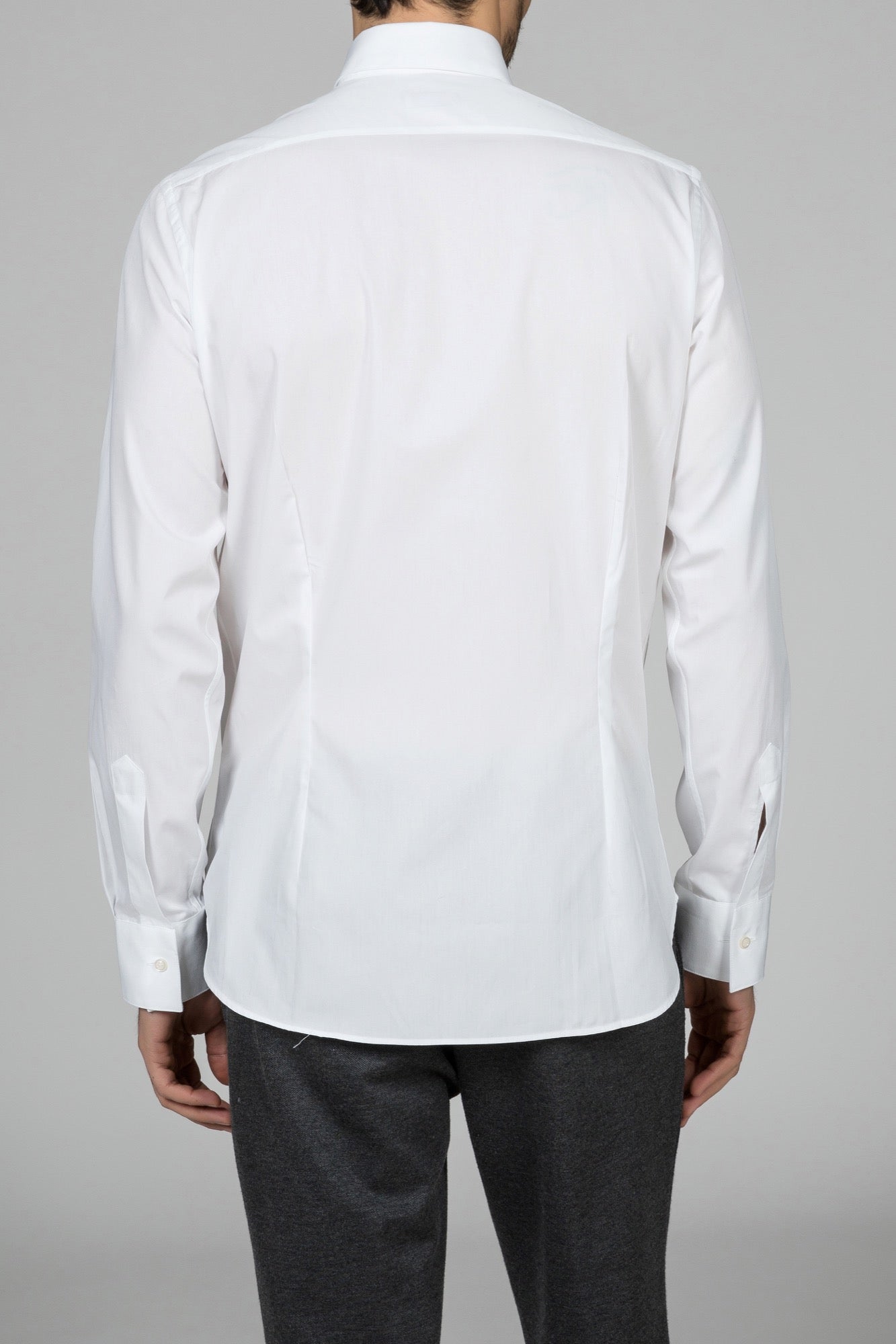 Camicia classica bianca elegante da cerimonia in cotone giza