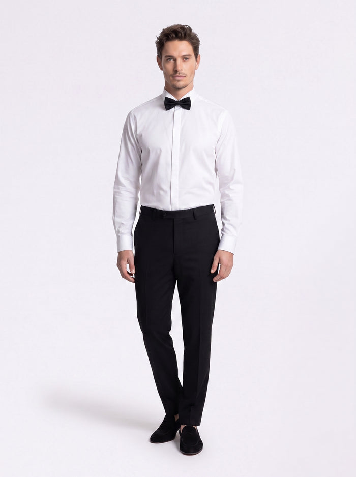 Camisa blanca de ceremonia cuello esmoquin