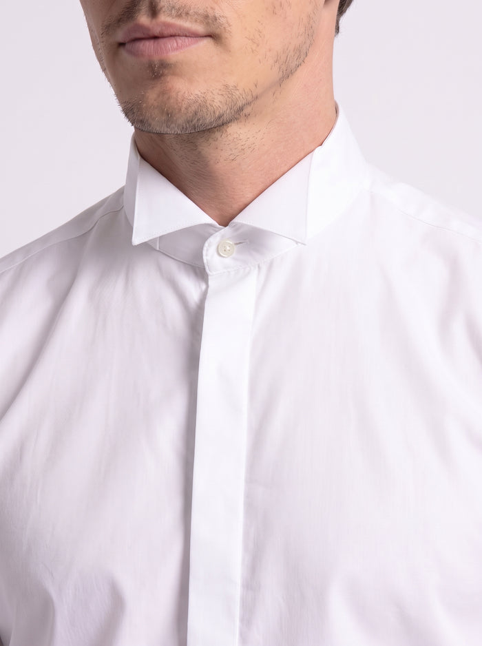 Camisa blanca de ceremonia cuello esmoquin