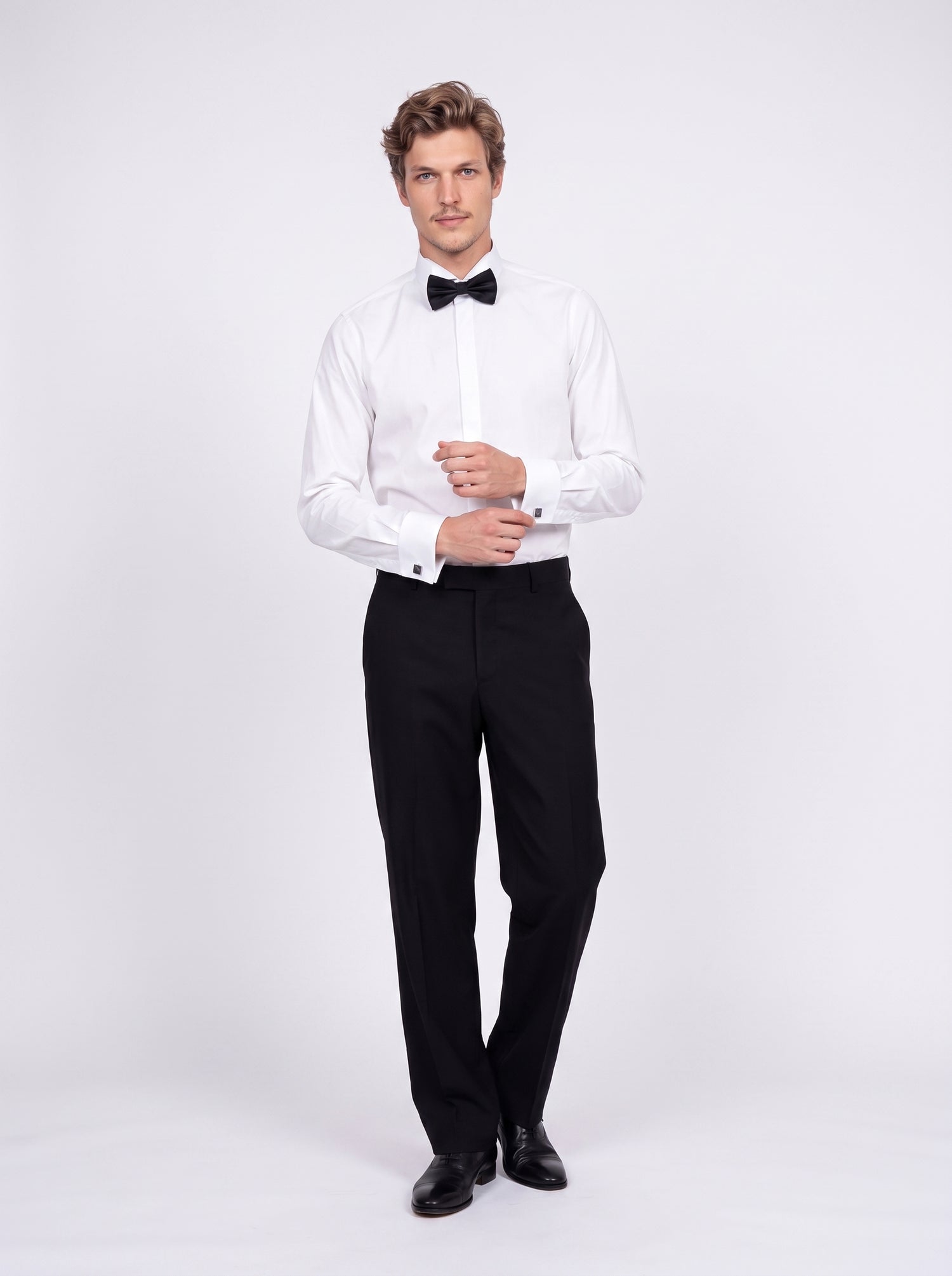 White formal shirt with tuxedo collar