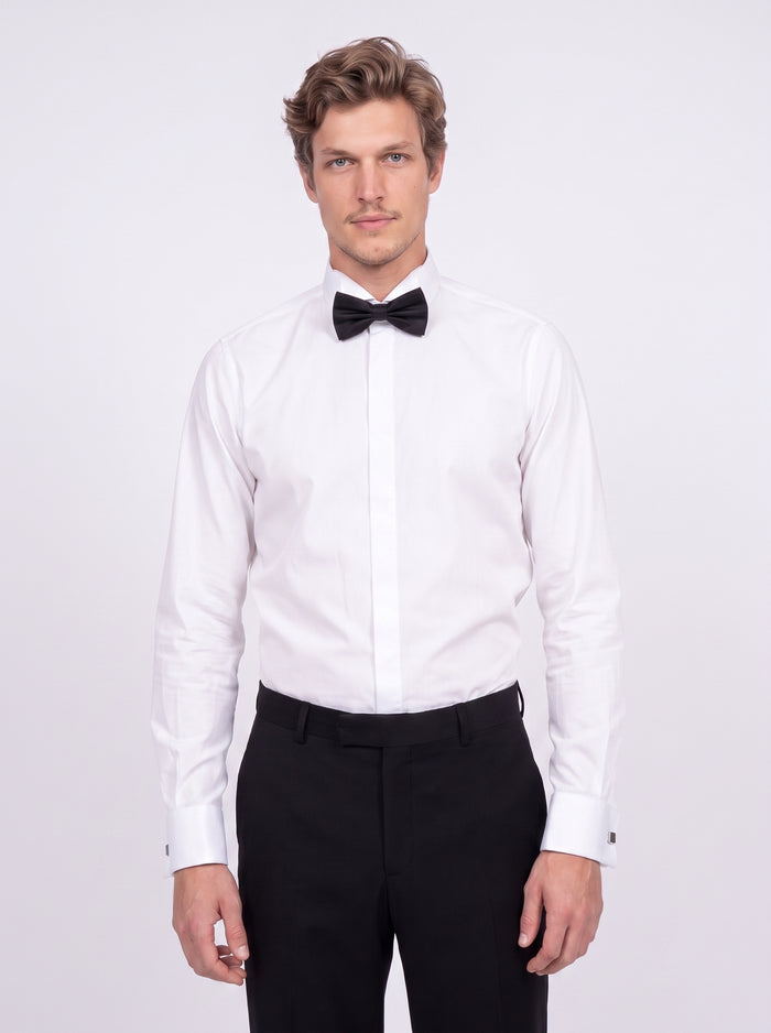 Camisa blanca de ceremonia cuello esmoquin