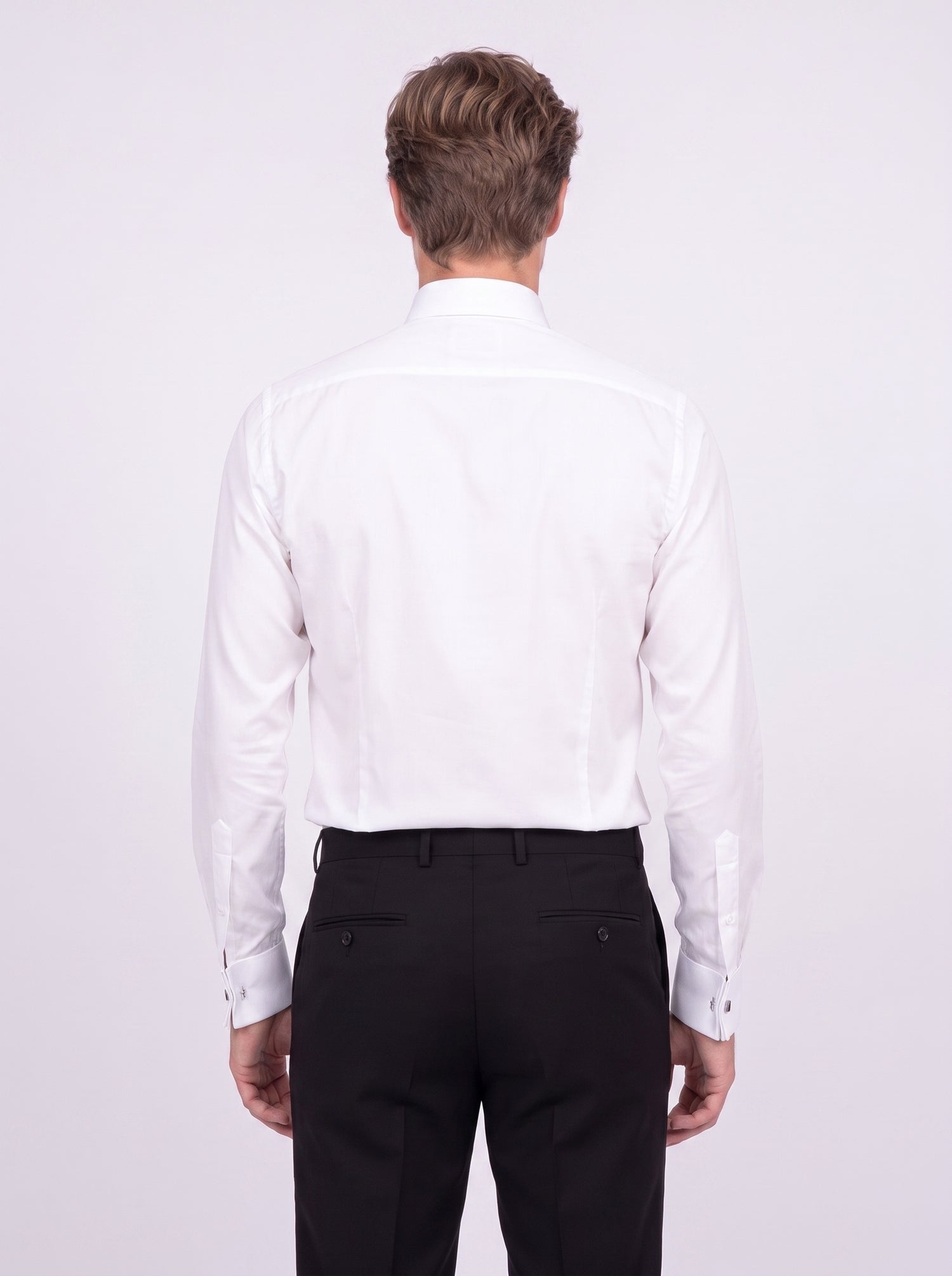 White formal shirt with tuxedo collar