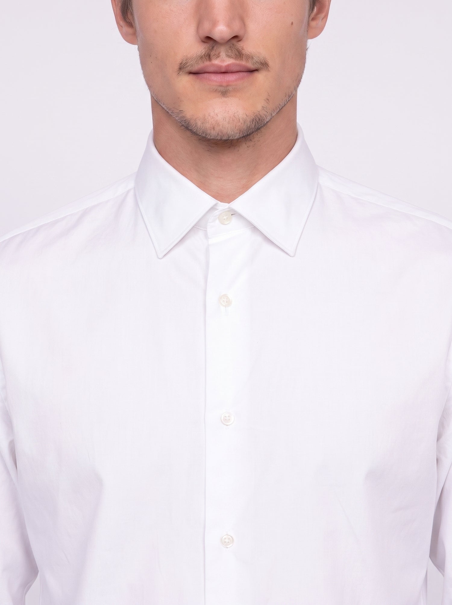 Camicia uomo tinta unita cotone doppio ritorto