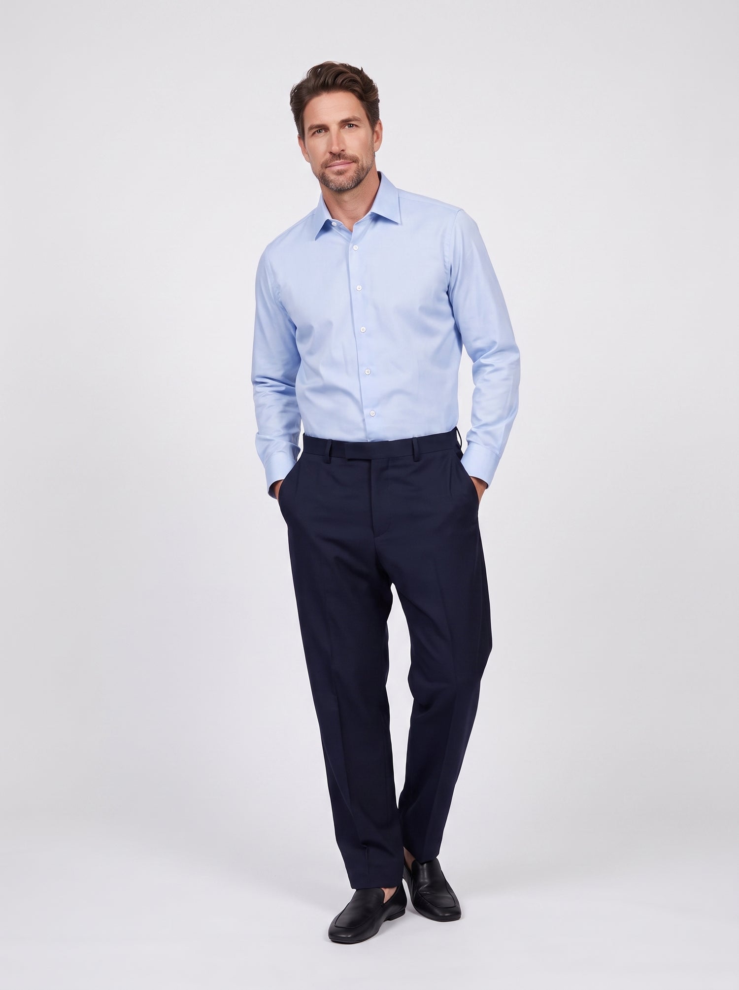 Classic blue shirt in NON IRON cotton