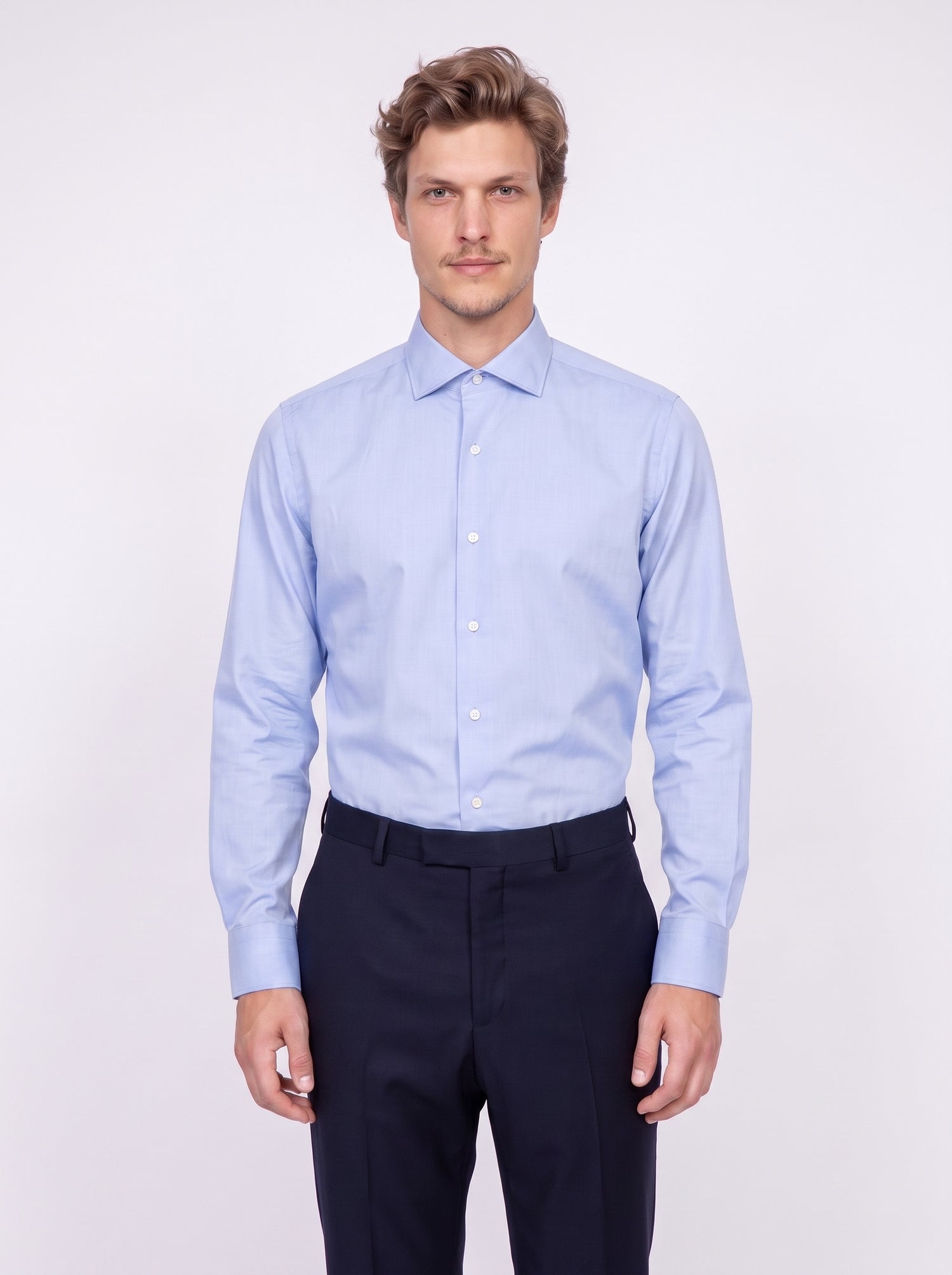 Classic solid blue shirt