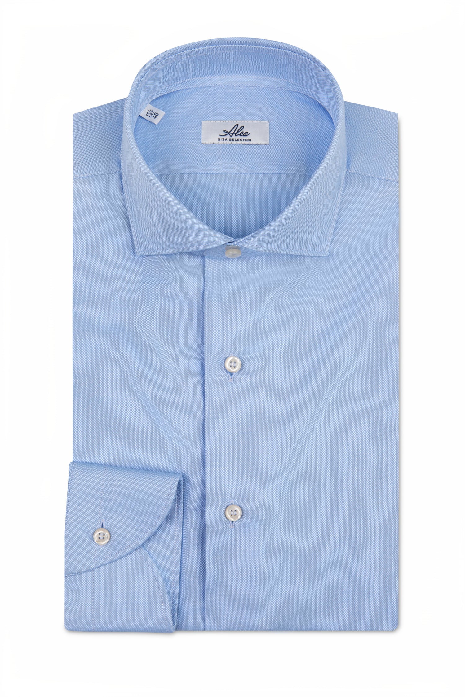 Camicia in cotone oxford collo francese vestibilità slim celeste