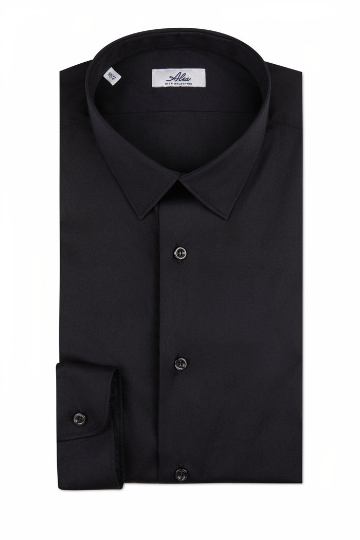 Camisa negra elástica de hombre