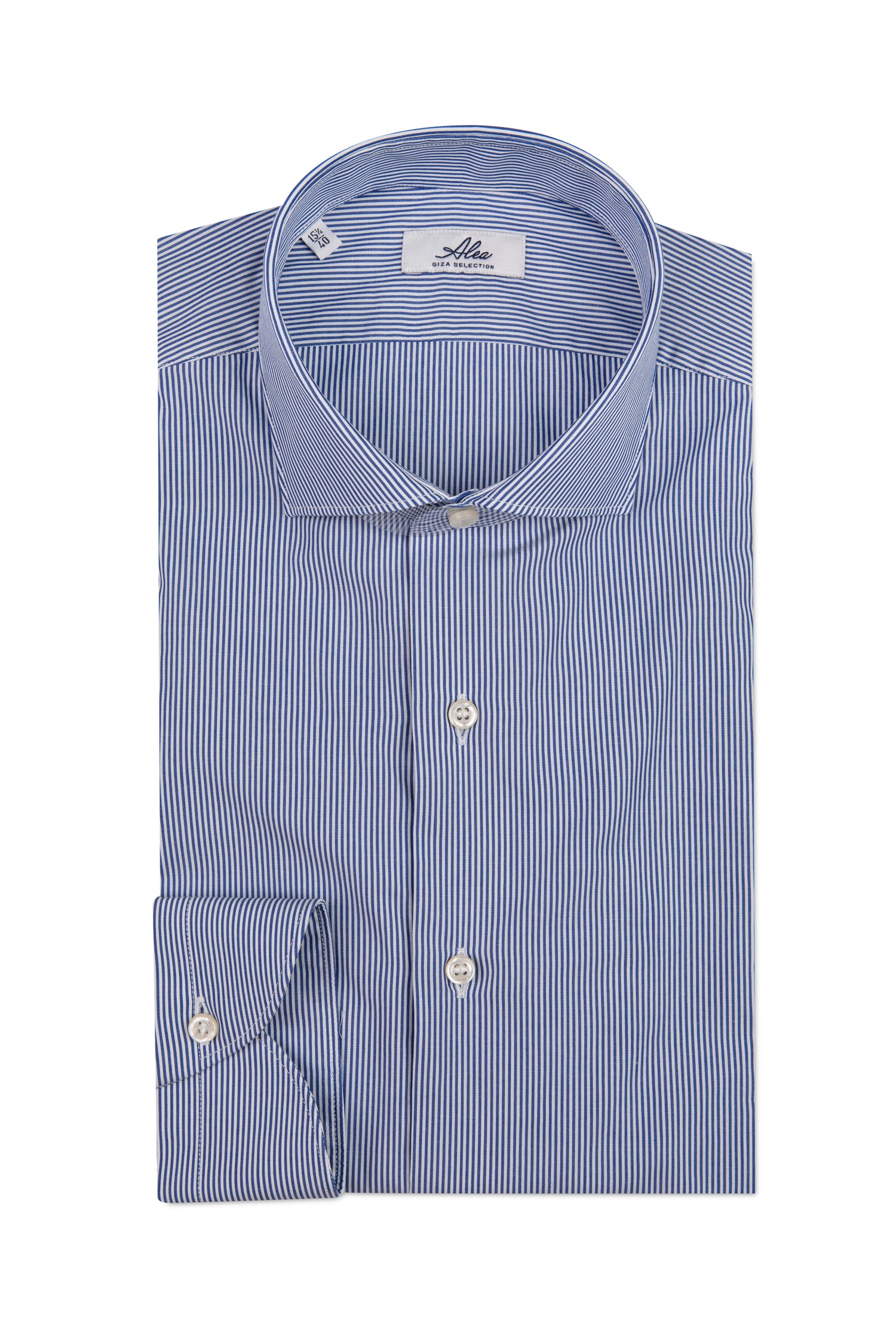 Camisa de rayas finas azul claro