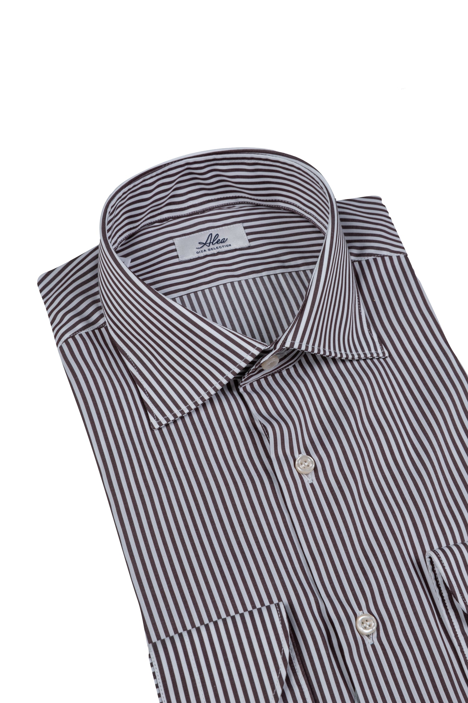 Camicia classica riga marrone