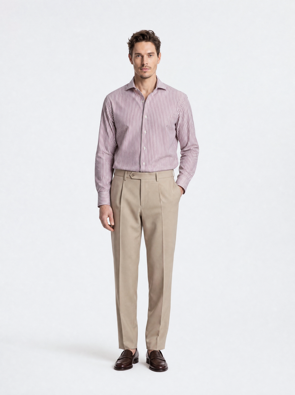 Camicia cotone egiziano doppio ritorto rigata