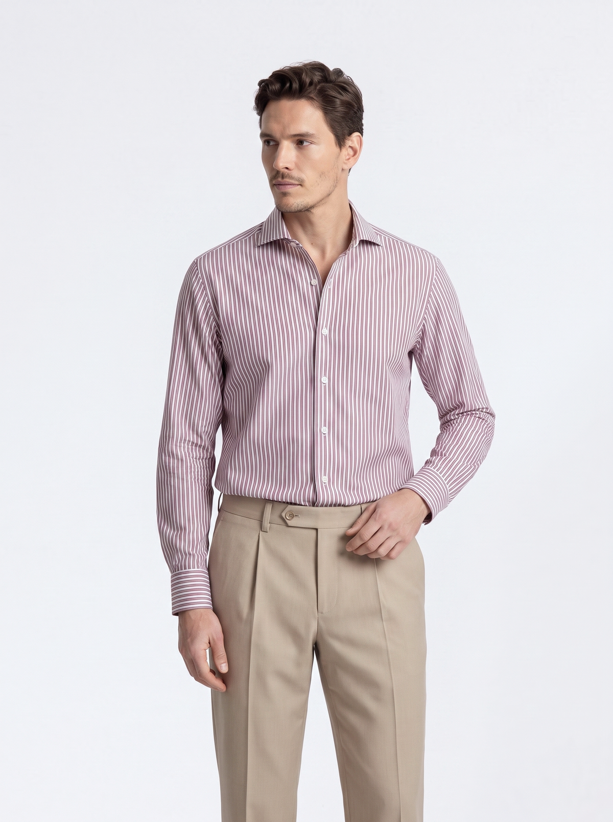 Camicia cotone egiziano doppio ritorto rigata