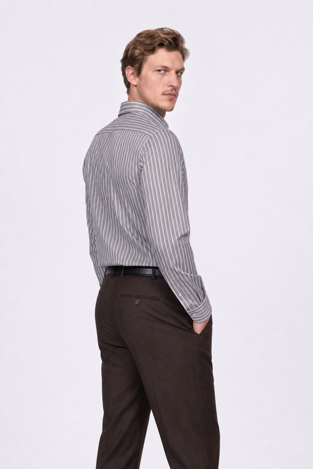 Camicia cotone egiziano doppio ritorto rigata