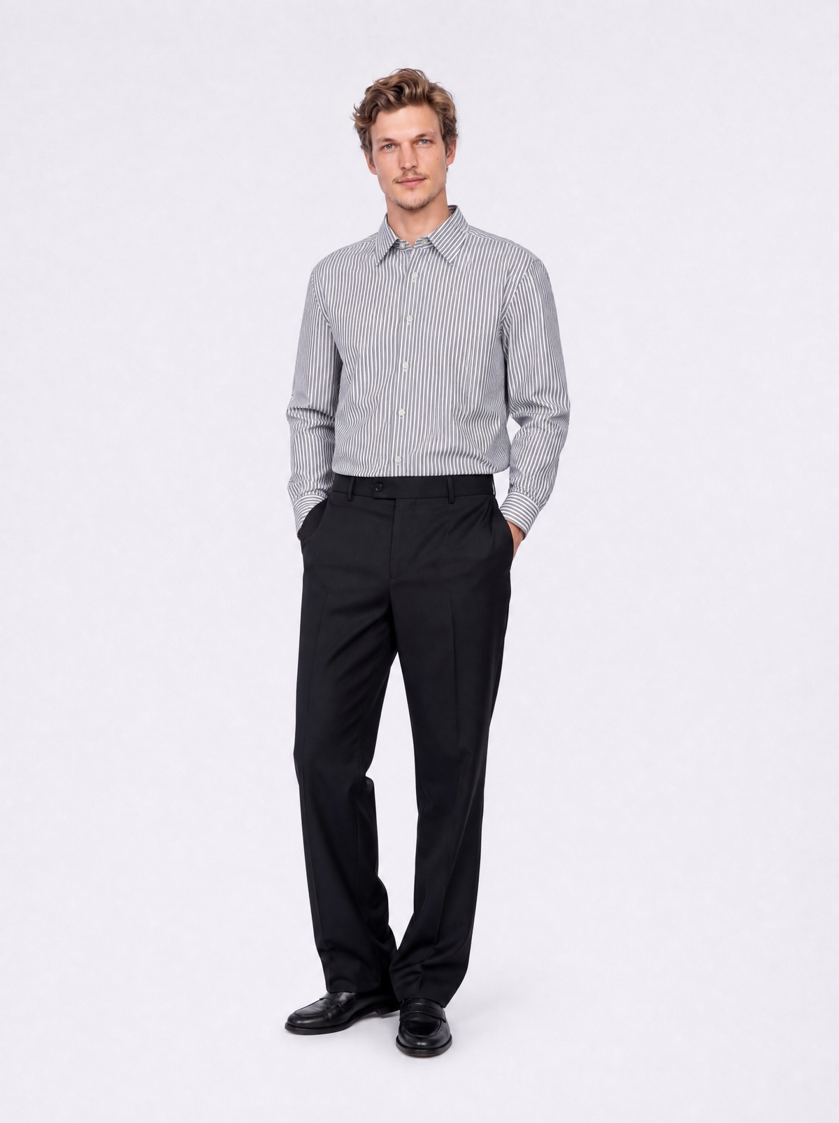 Camicia cotone egiziano doppio ritorto rigata