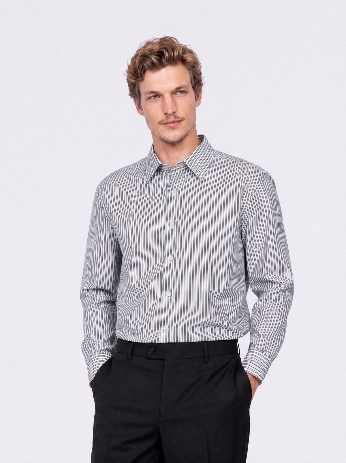 Camicia cotone egiziano doppio ritorto rigata
