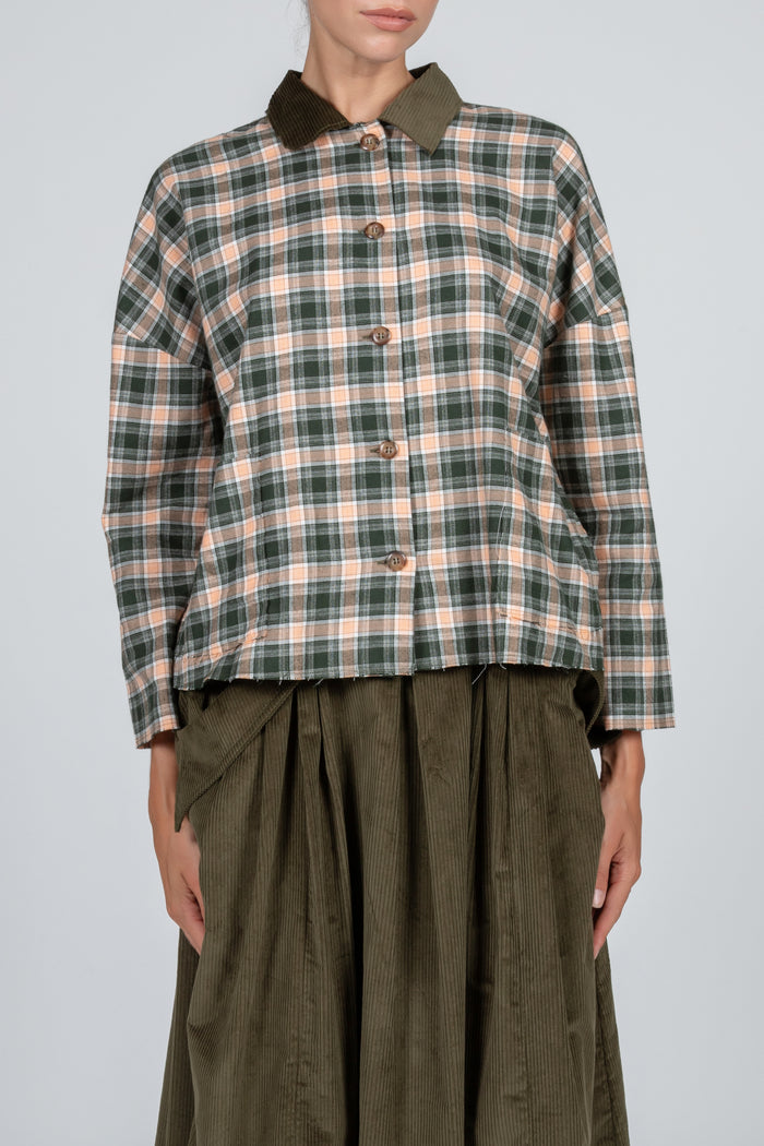 Camisa de mujer a cuadros de franela