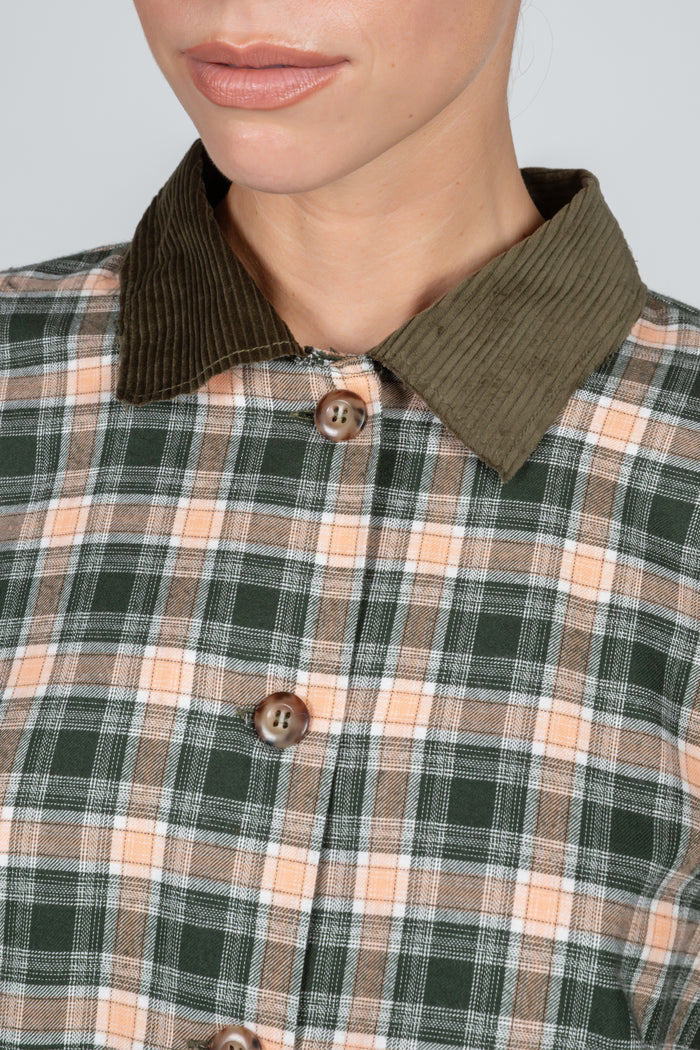 Camisa de mujer a cuadros de franela