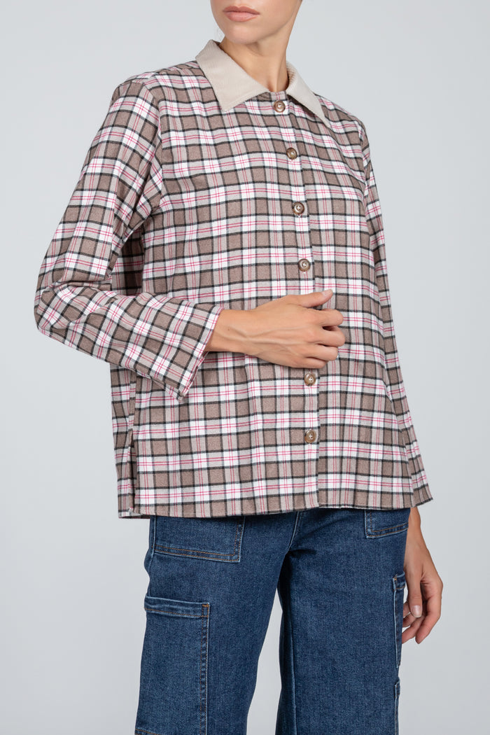 Camisa de mujer a cuadros de franela