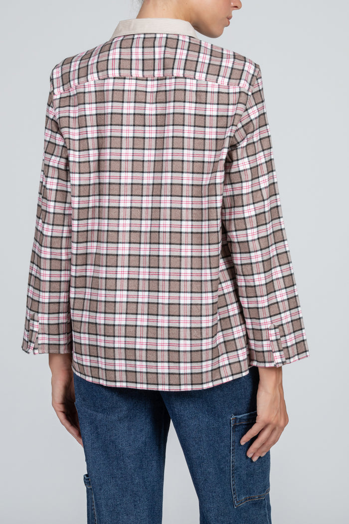 Camisa de mujer a cuadros de franela