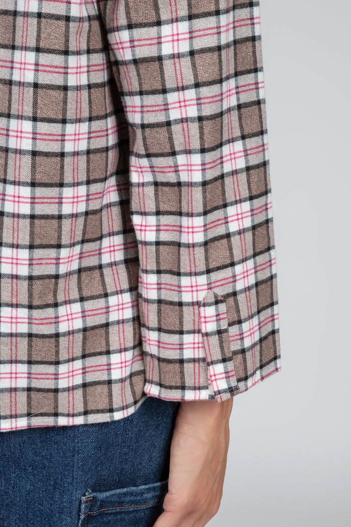 Camisa de mujer a cuadros de franela