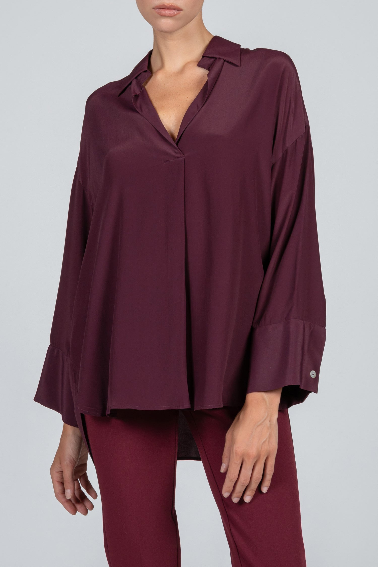 Elegant burgundy women's shirt