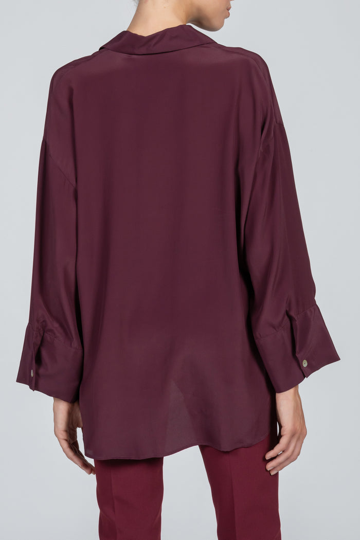Blusa elegante burdeos para mujer