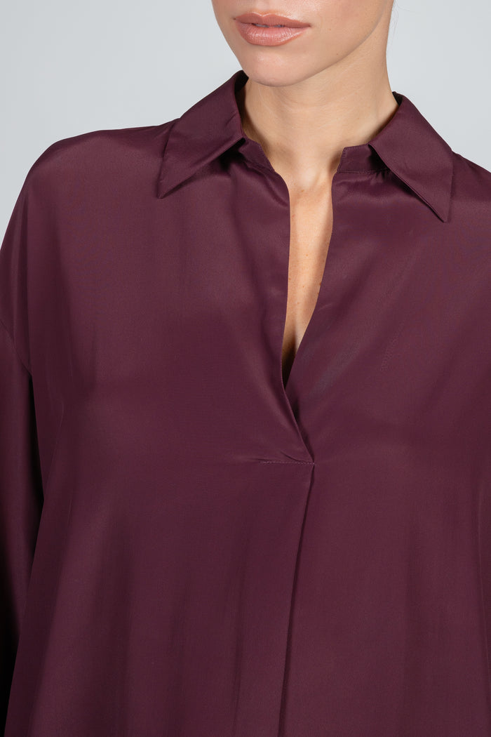 Blusa elegante burdeos para mujer