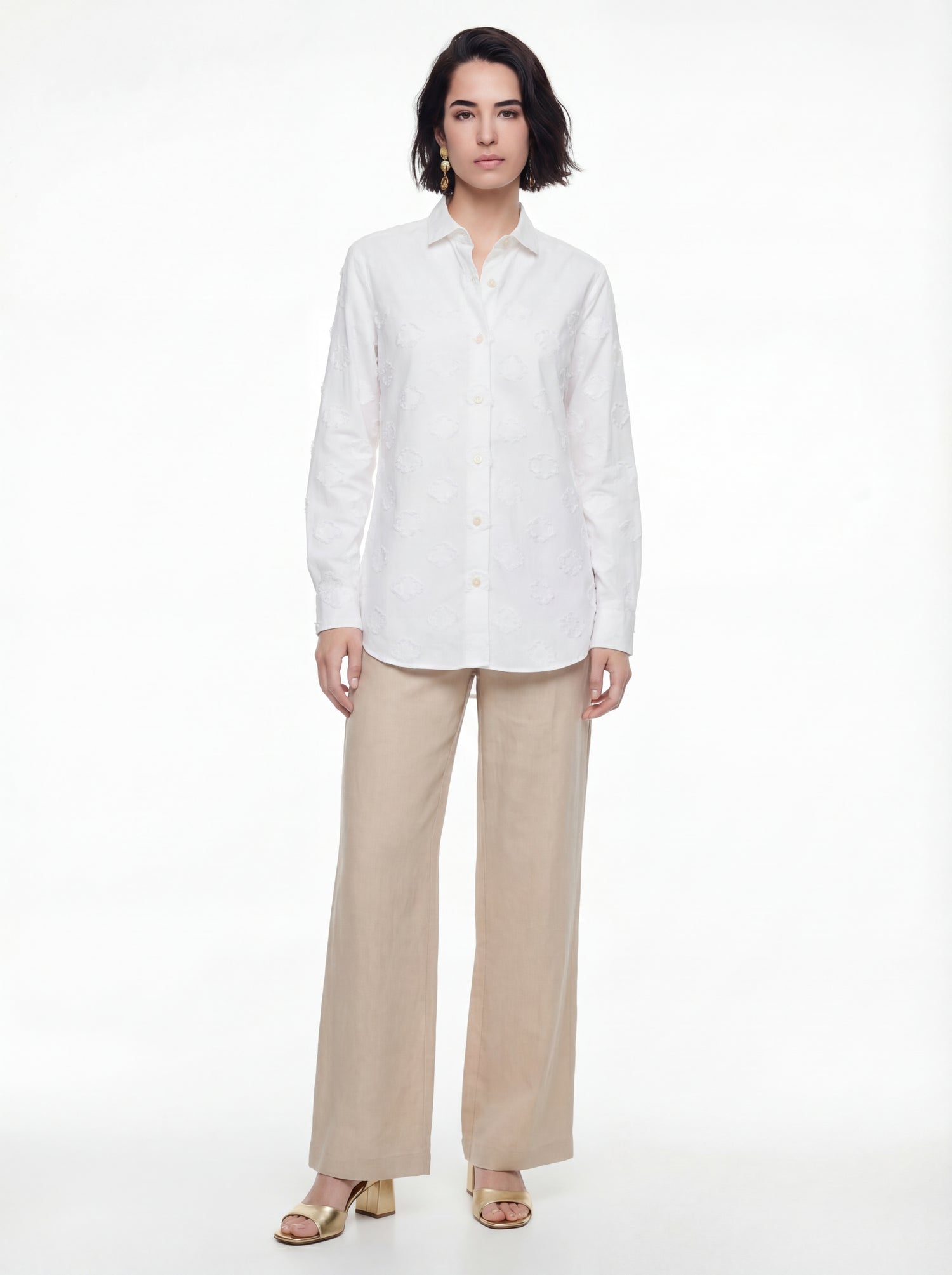 Camicia sottogiacca tessuto operato collo classico vestibilità regular