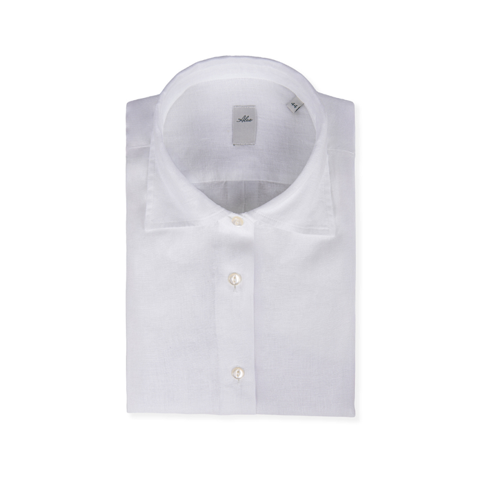 Camisa clásica para llevar bajo la chaqueta, de lino, corte regular