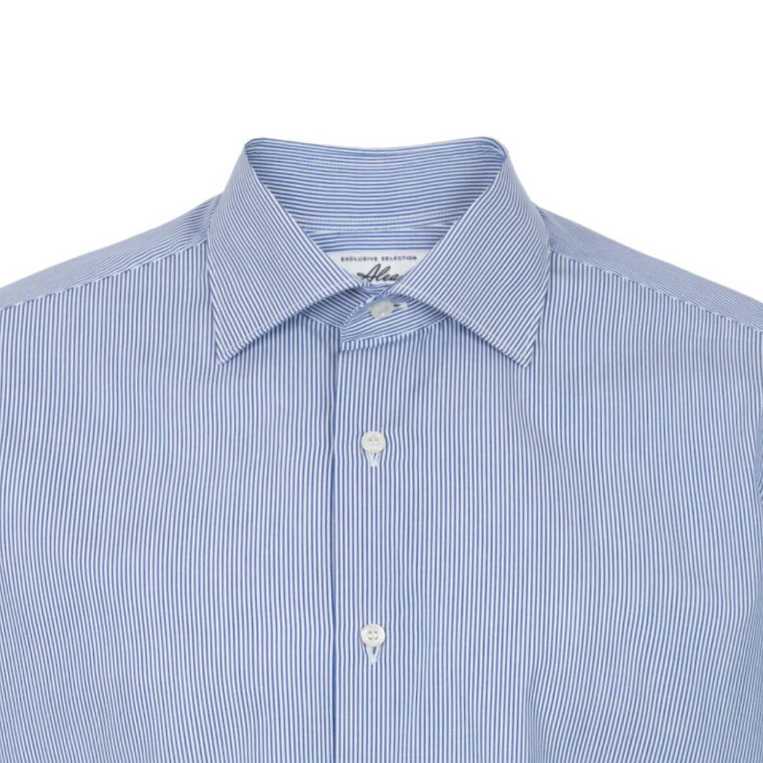 Thin blue striped shirt