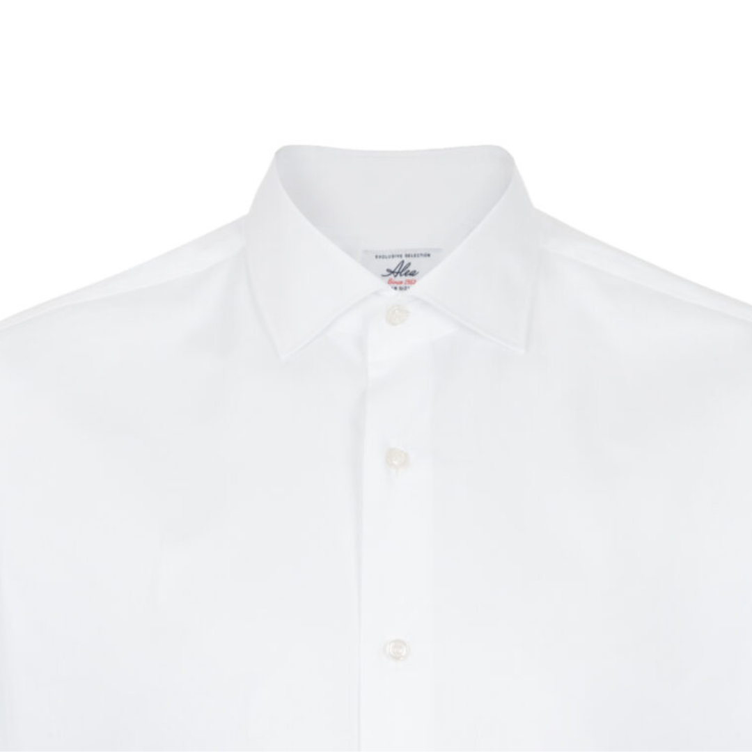White Giza double twisted cotton shirt