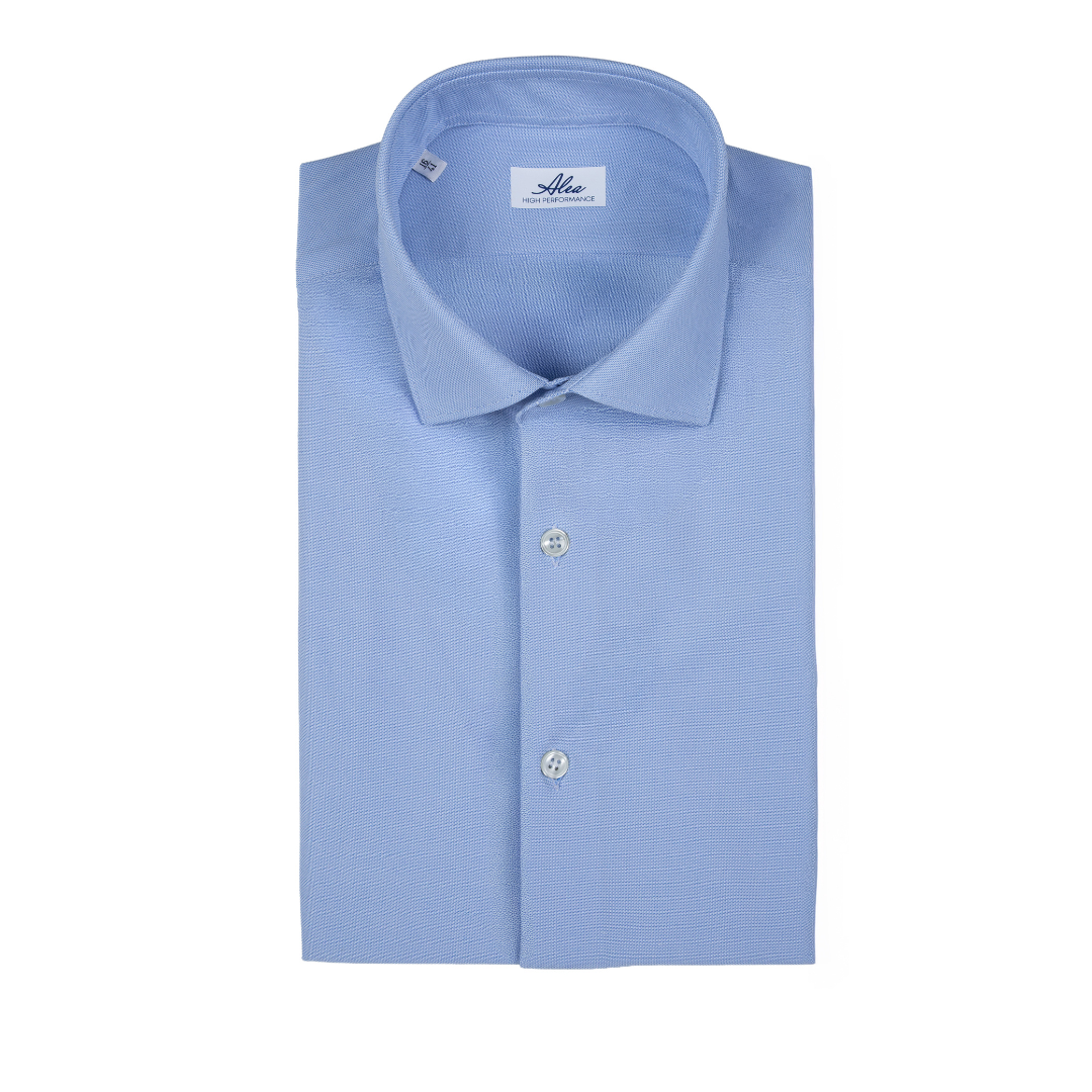 Camicia in tessuto tecnico no stiro azzurra