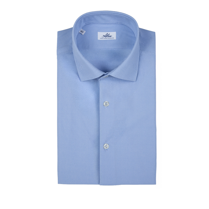 Camisa de tejido técnico no necesita planchado azul claro