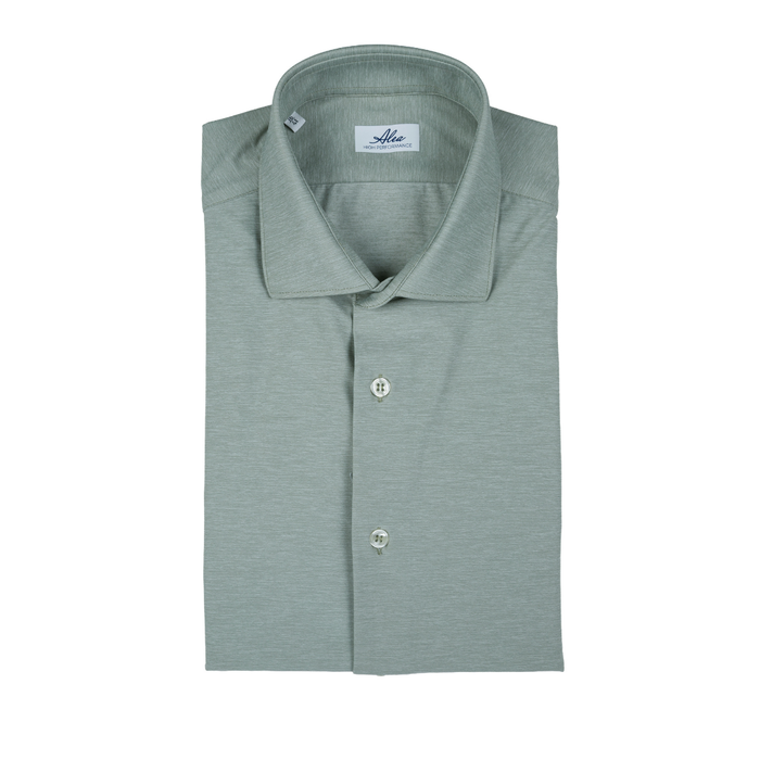 Camisa de tejido técnico sin planchado beis jaspeado