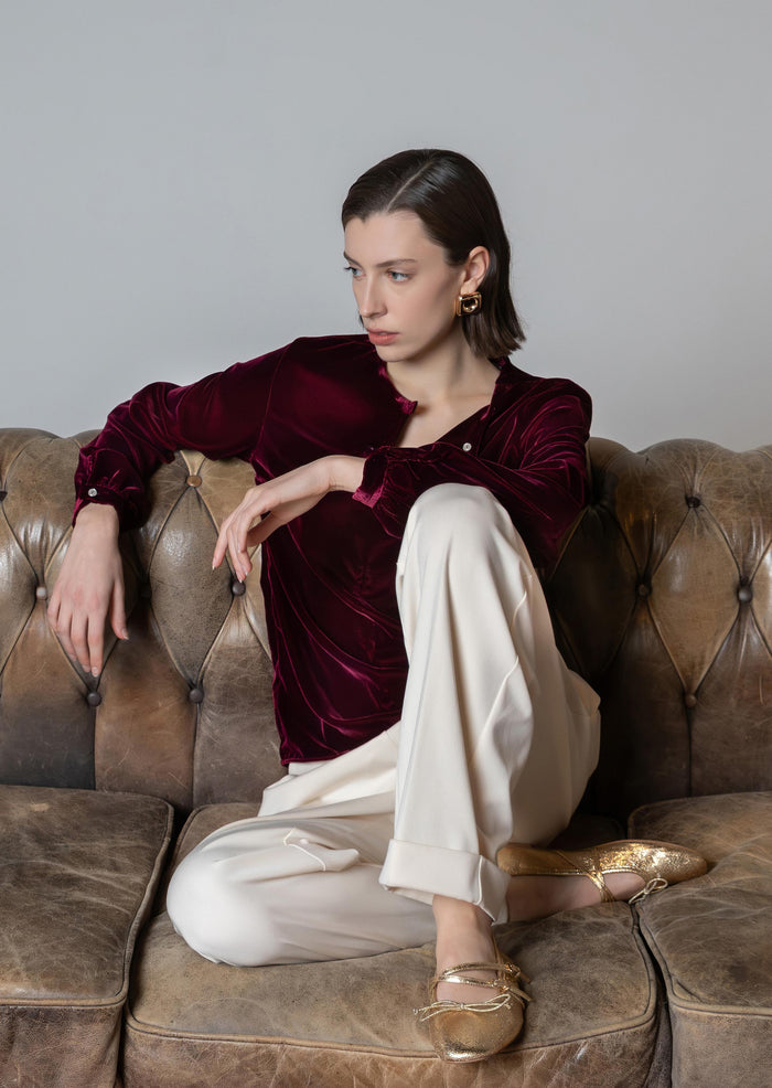 camicia donna velluto	