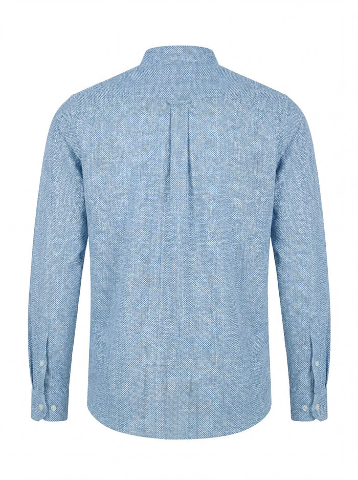 Camisa de lino celeste lavado cuello coreano